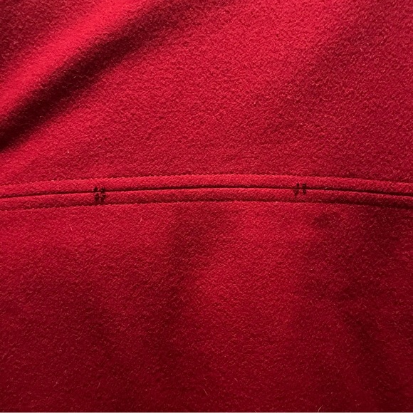 Stile Benetton Red Wool Blend Button Double Brest Coat Sz 40 Romania - Picture 7 of 9